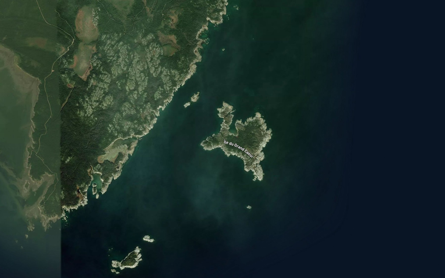 Satellite map of the Havre aux Americains