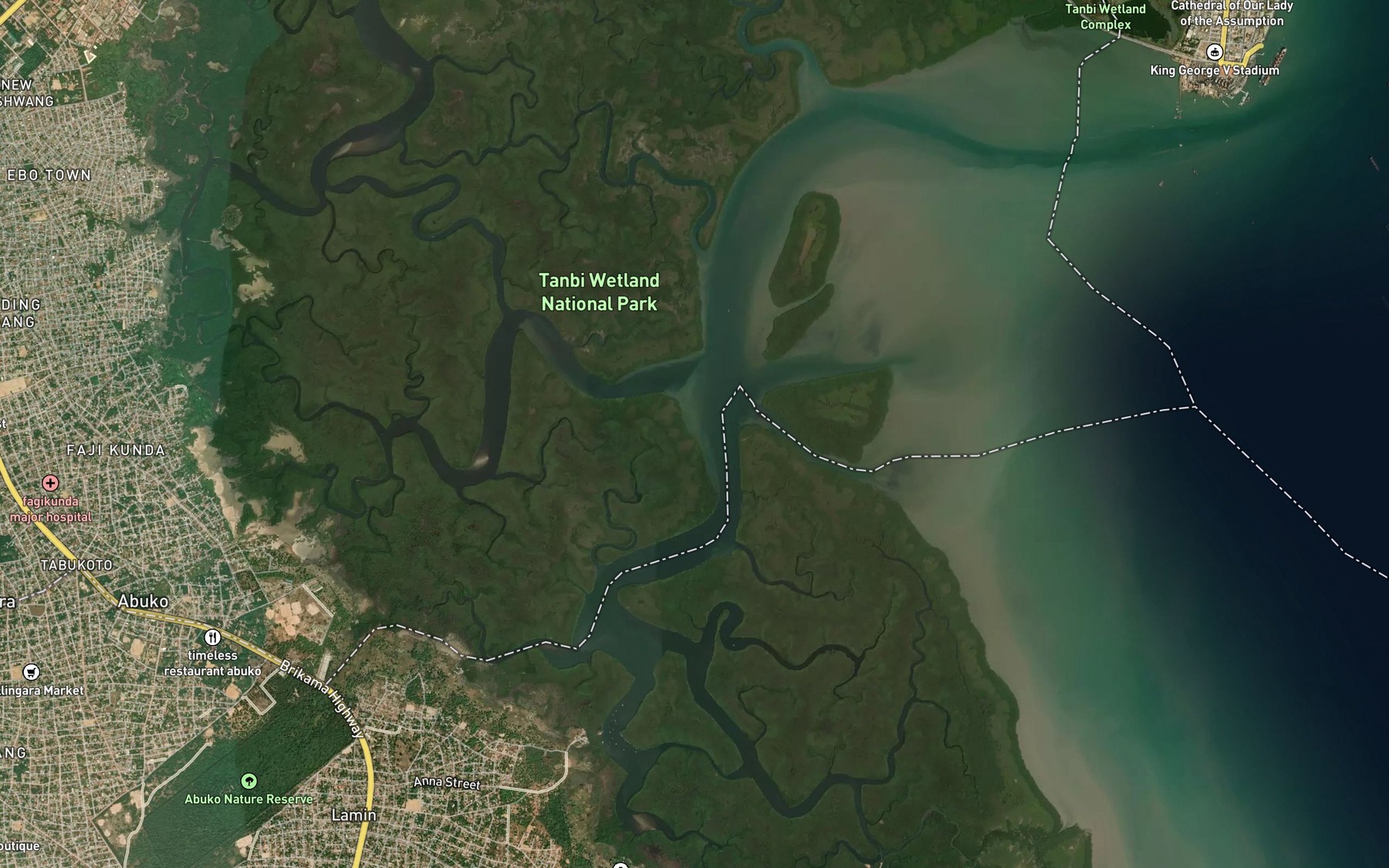 Satellite map of the Lamin Bolon