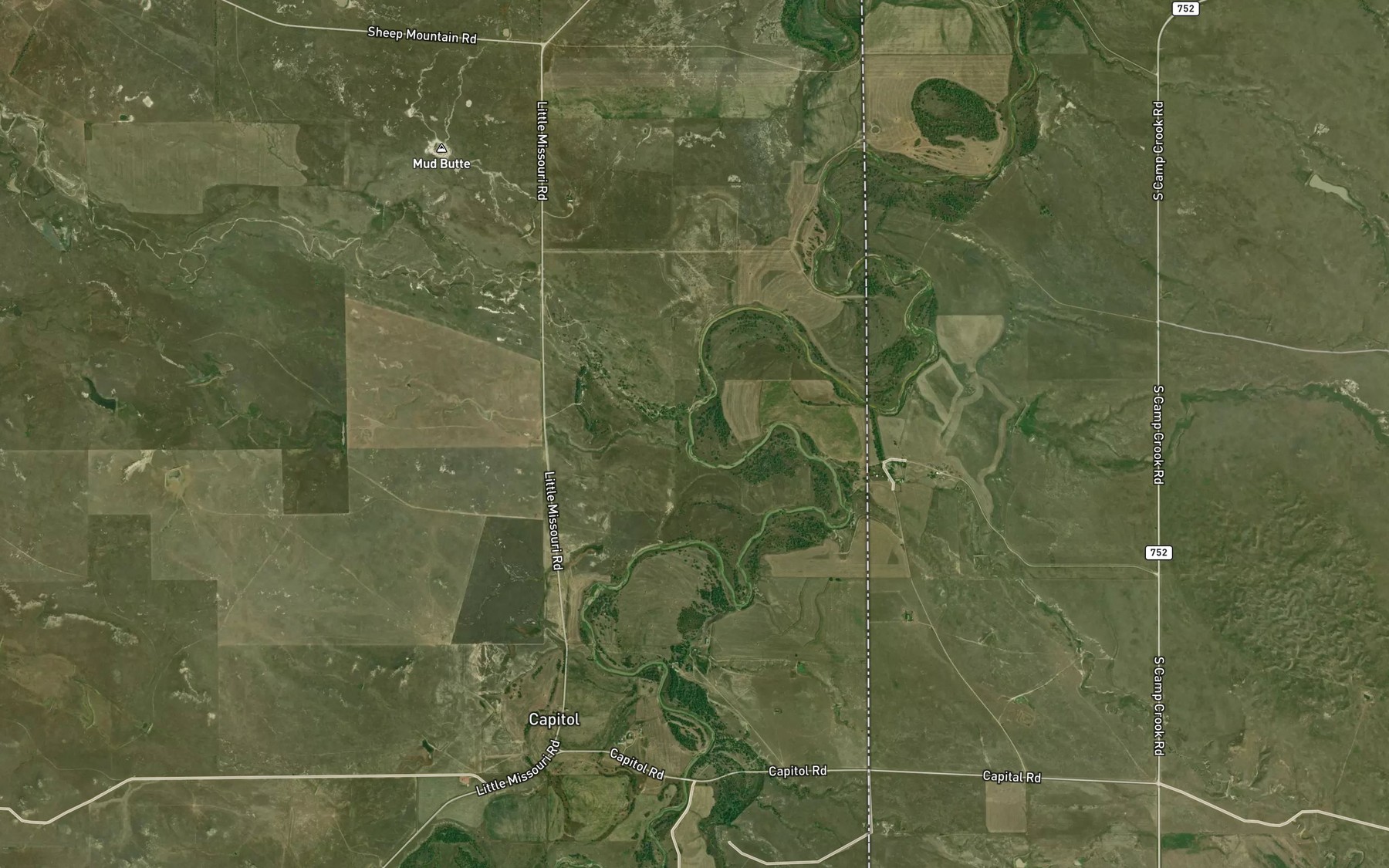 Satellite map of the Sand Creek