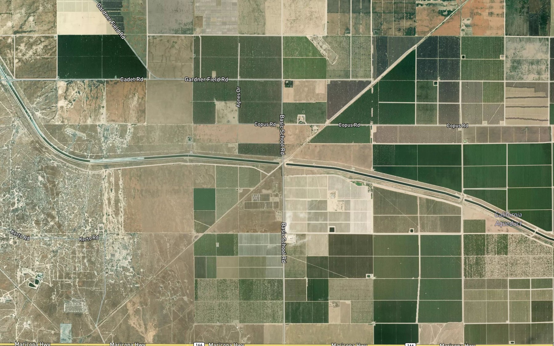 Satellite map of the Bitter Creek