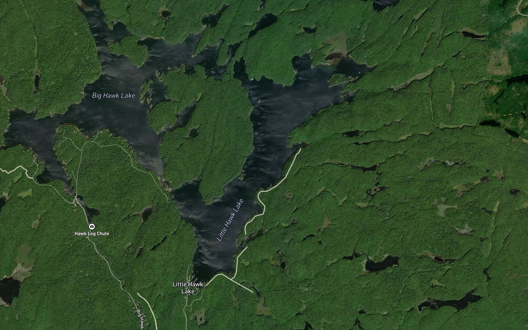 Satellite map of the Little Hawk Lake