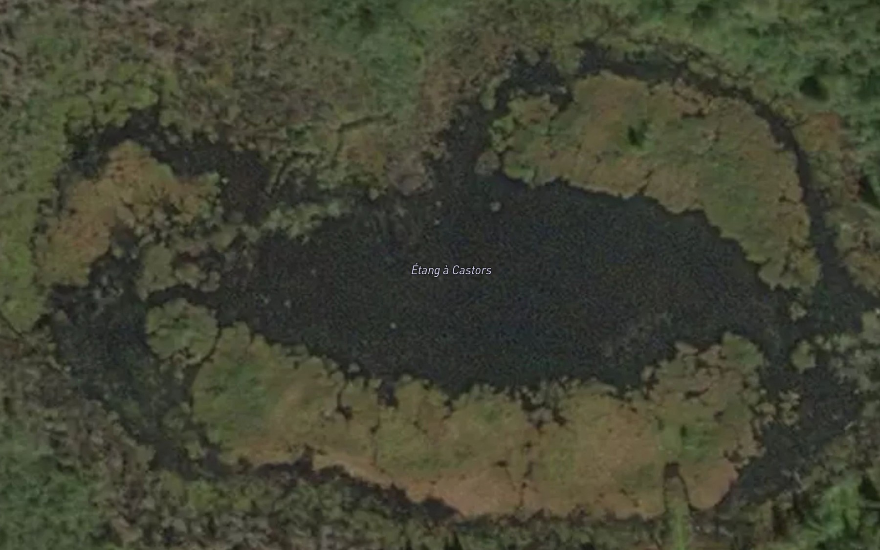 Satellite map of the Etang a Castors