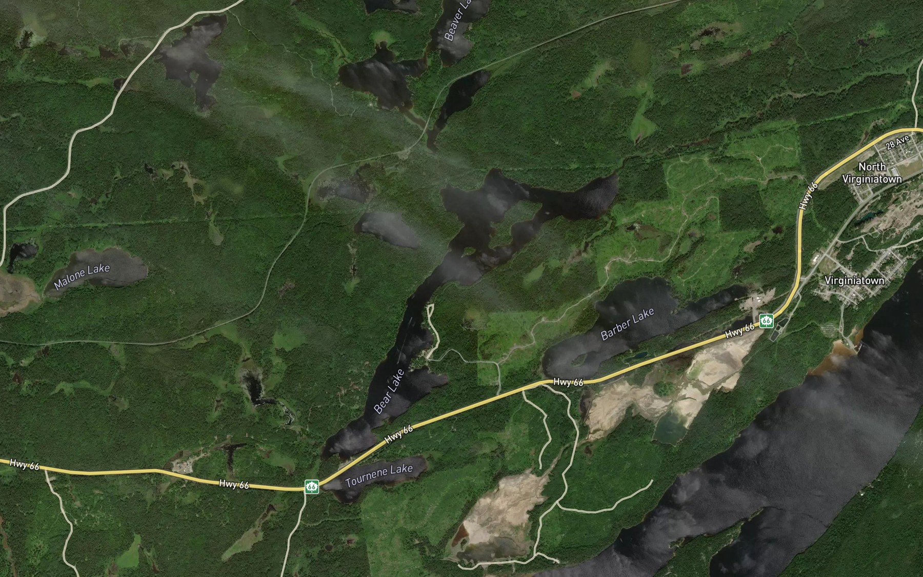 Satellite map of the Bear Lake