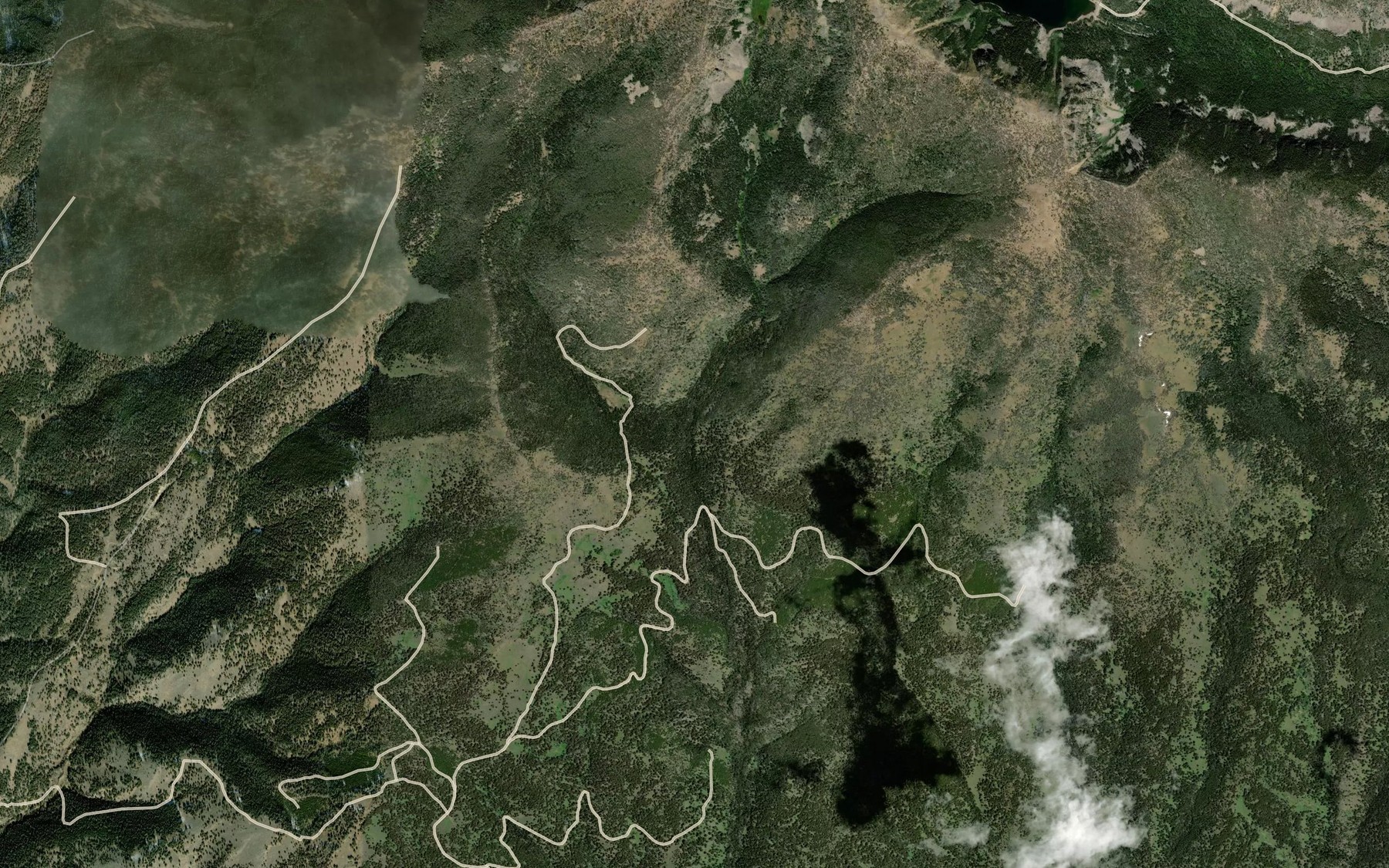 Satellite map of the Beebe Fork