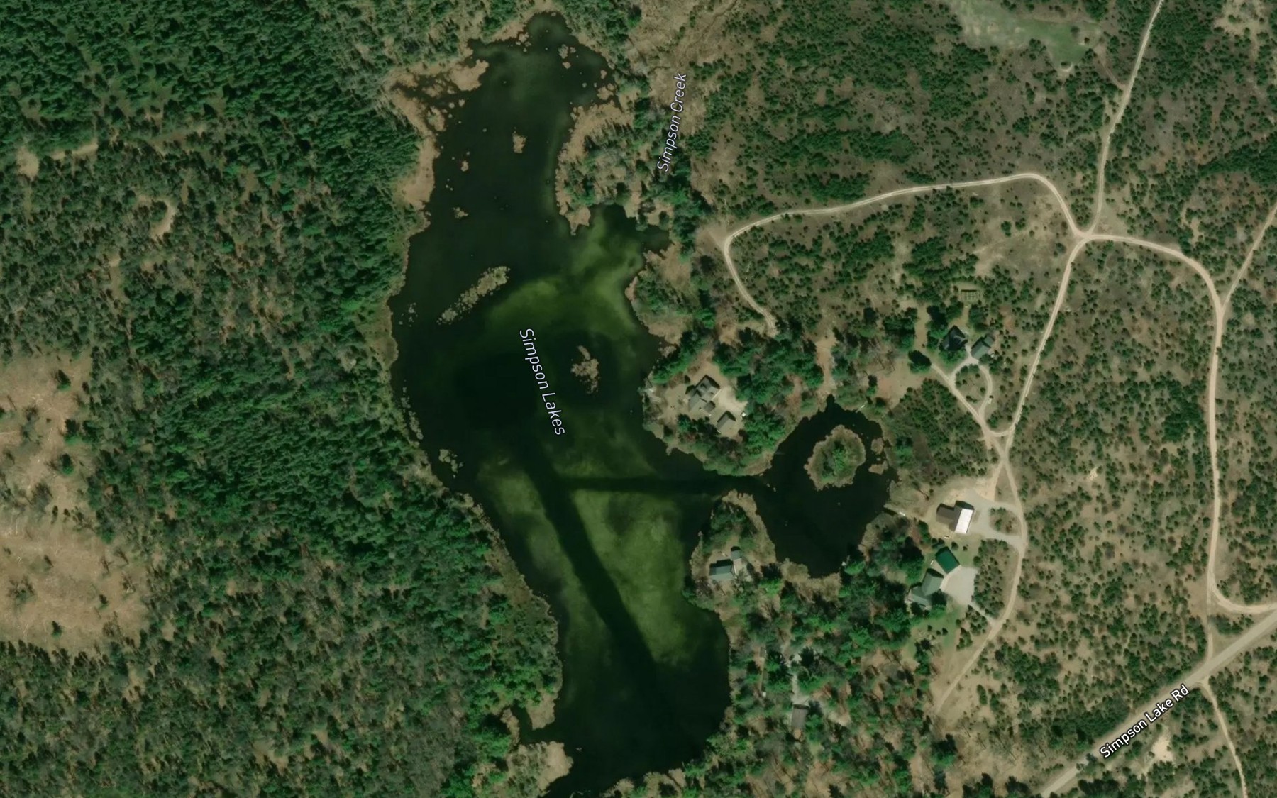 Satellite map of the Simpson Lakes