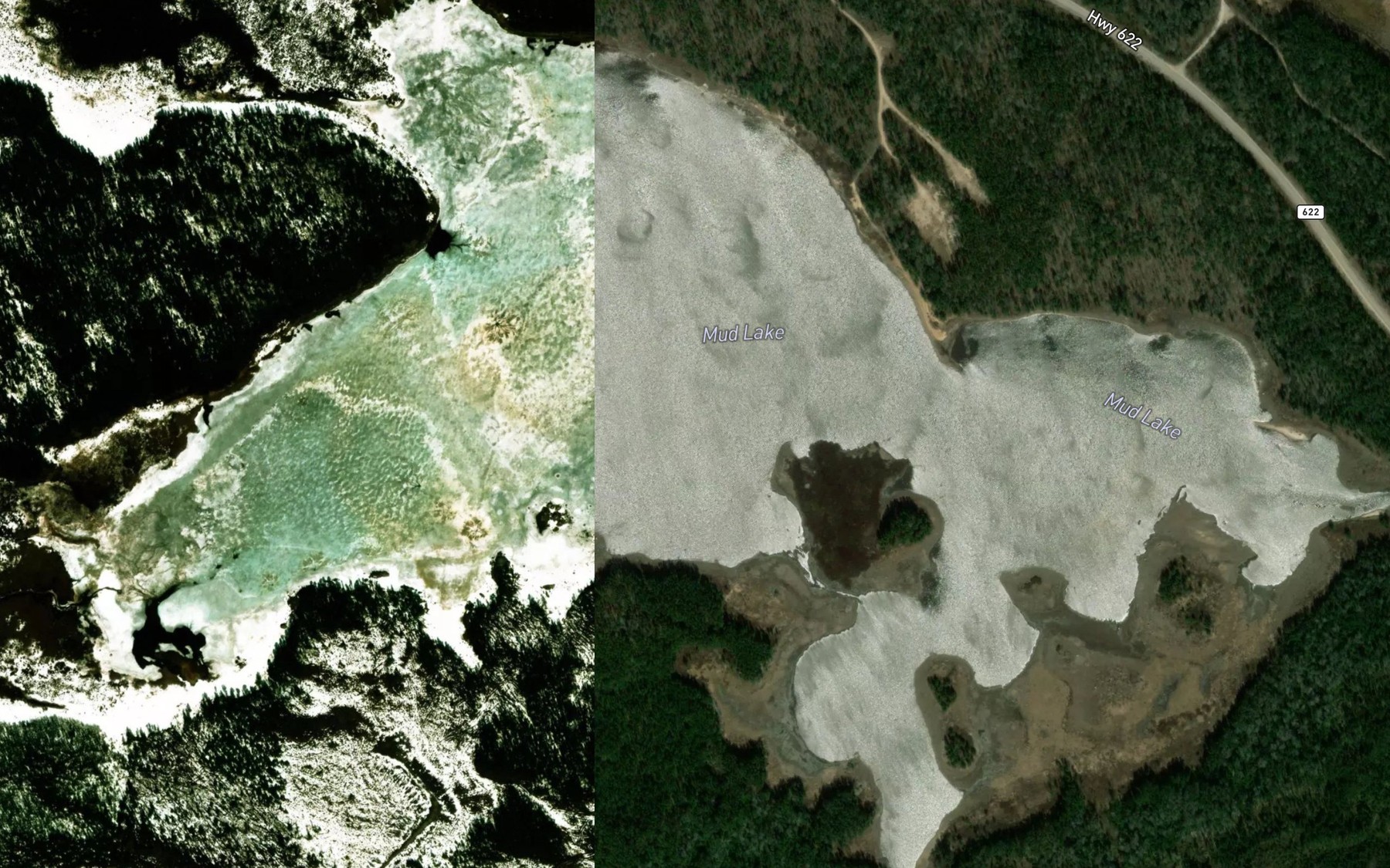 Satellite map of the Mud Lake
