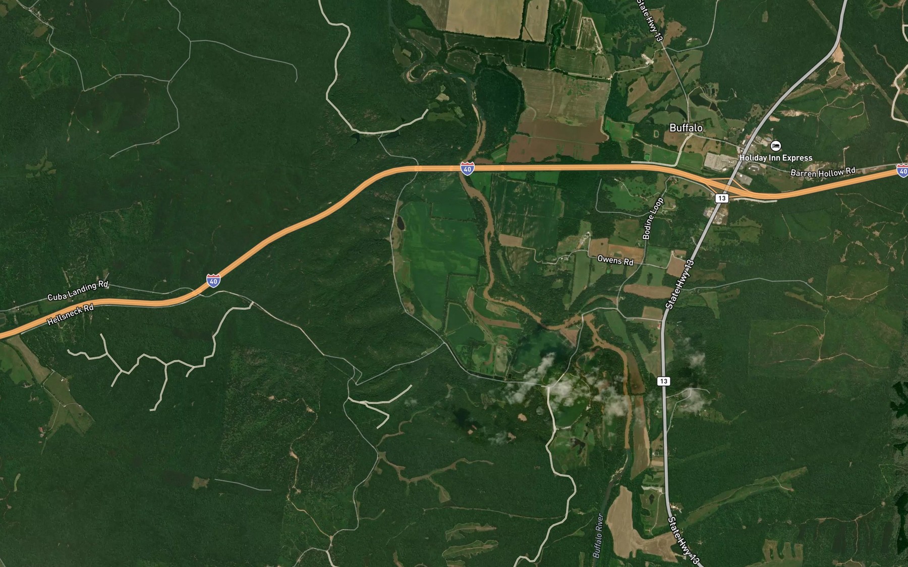 Satellite map of the Squeeze Bottom