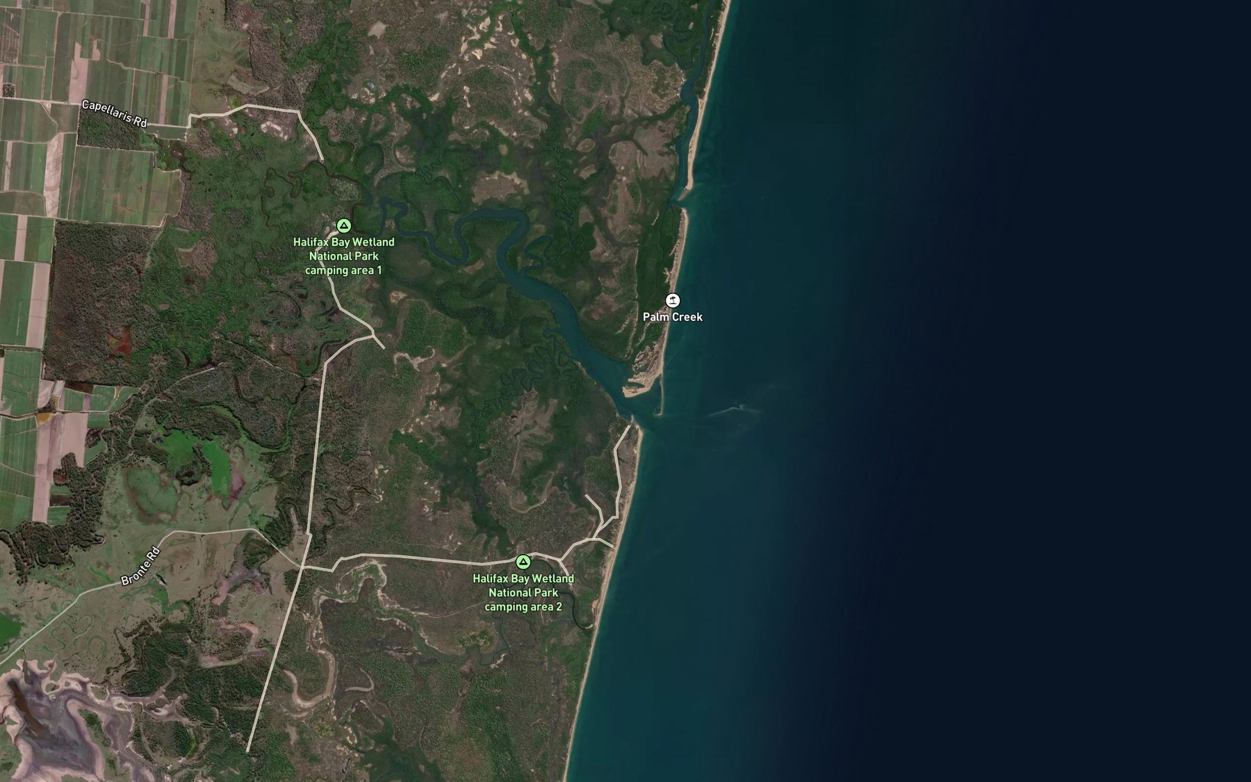 Satellite map of the Palm Creek
