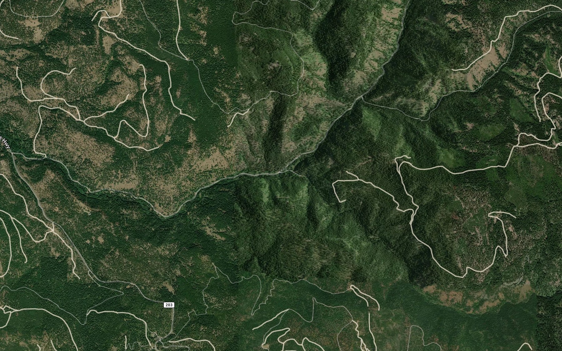 Satellite map of the North Fork Catherine Creek