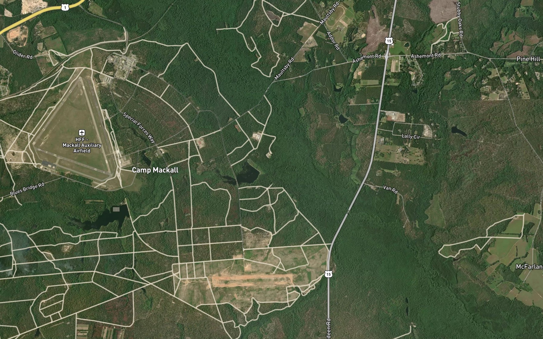 Satellite map of the Little Muddy Lake