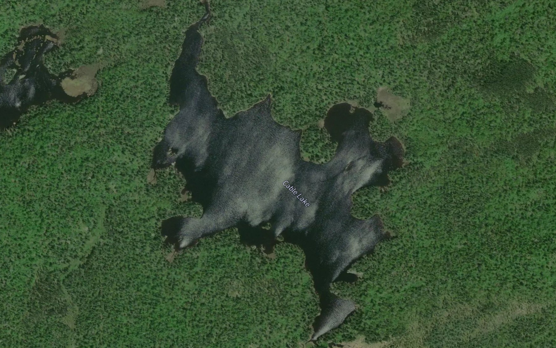 Satellite map of the Cable Lake