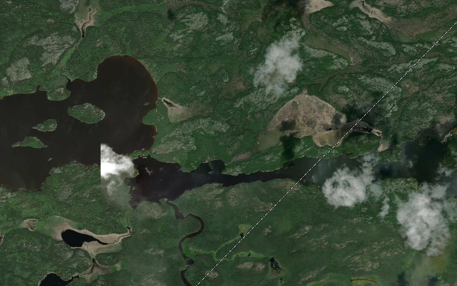 Satellite map of the Warrington Lake