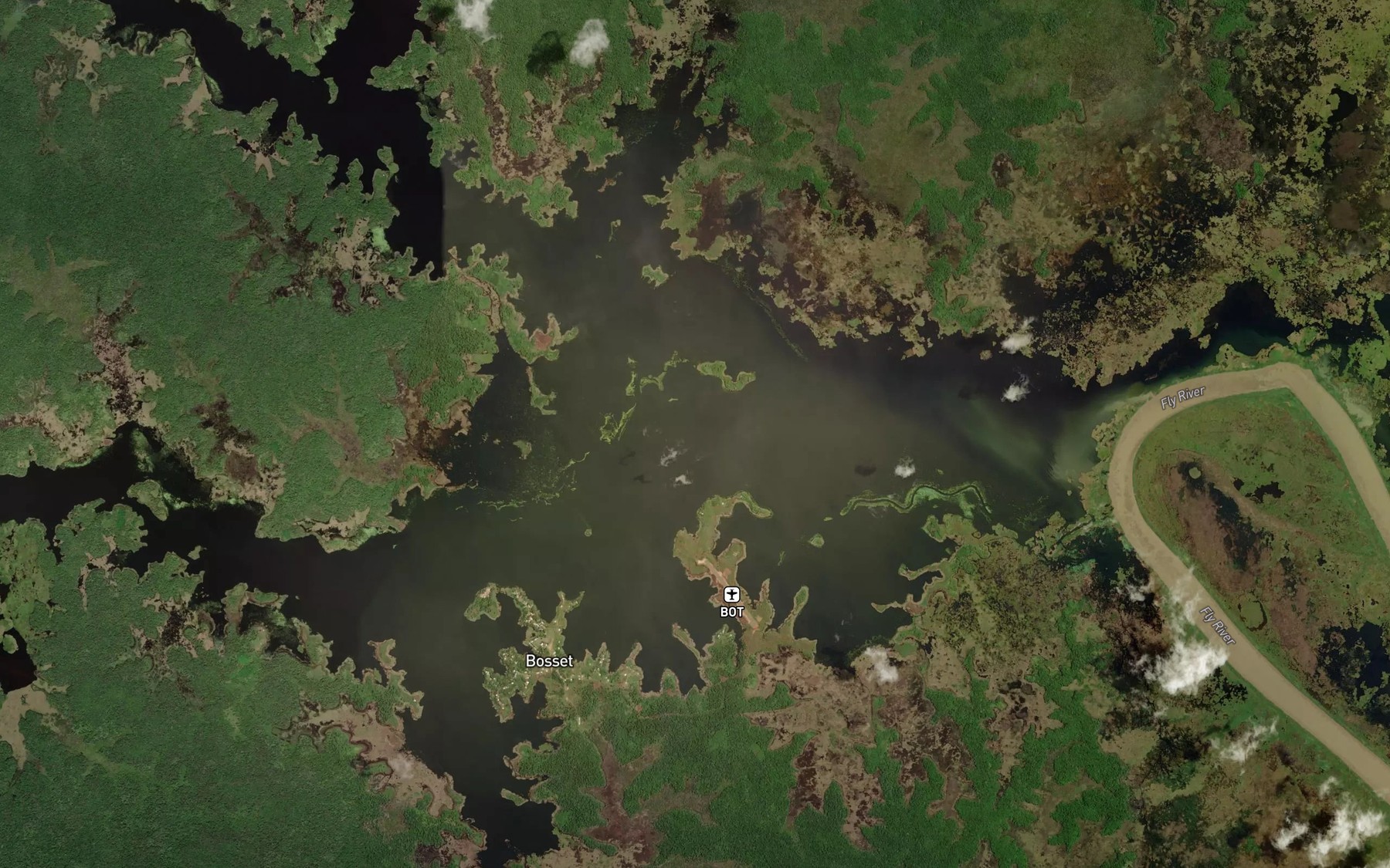Satellite map of the Bosset Lagoon