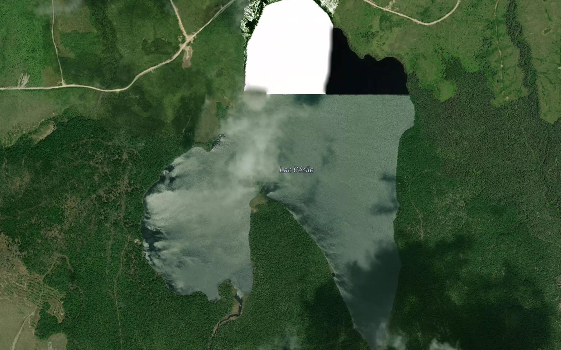 Satellite map of the Lac Cecile