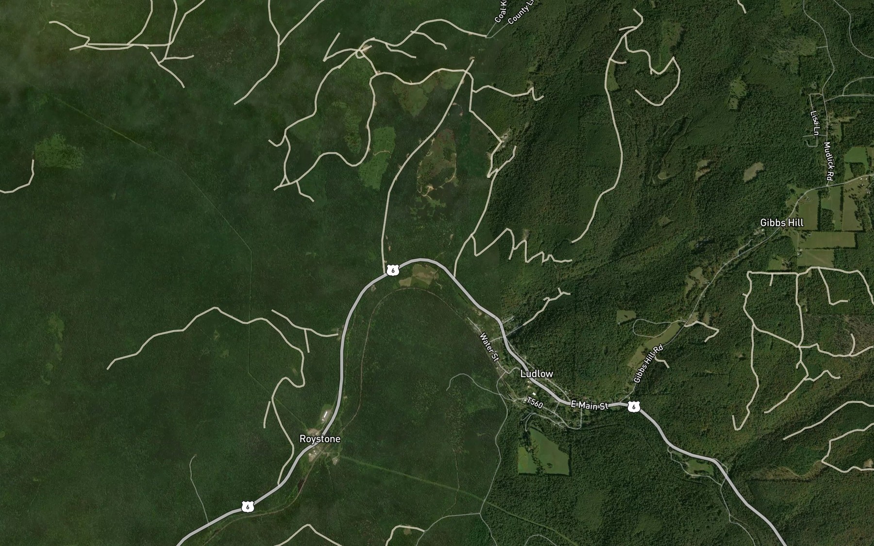 Satellite map of the County Line Run