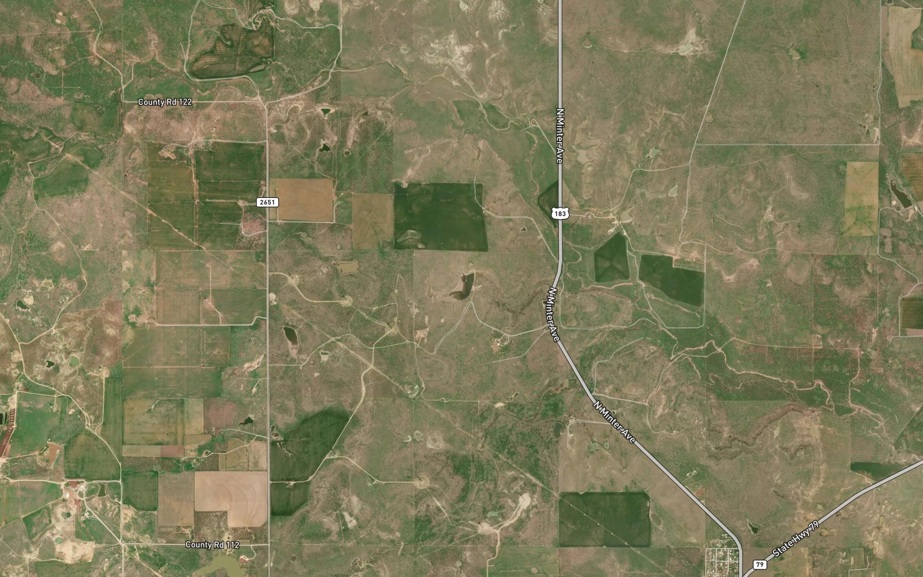 Satellite map of the Brown Lake