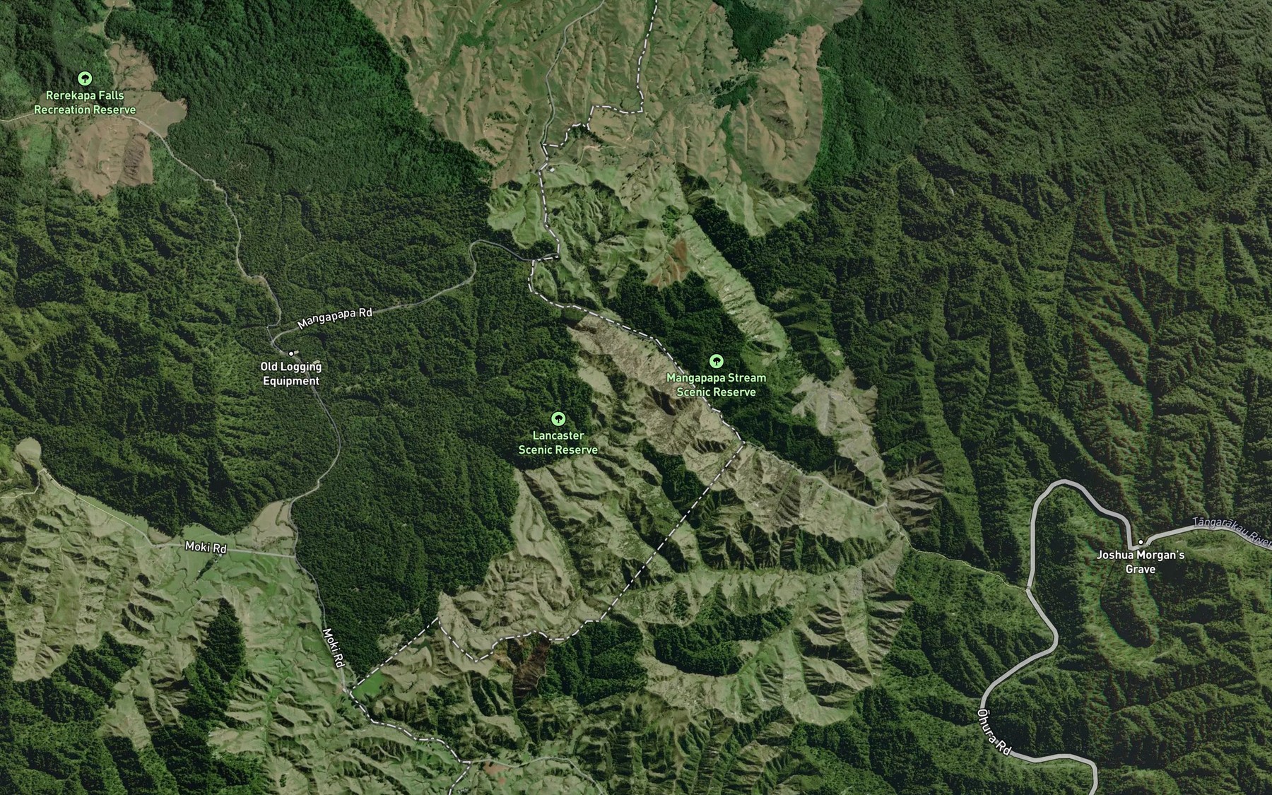 Satellite map of the Mangapapa Stream