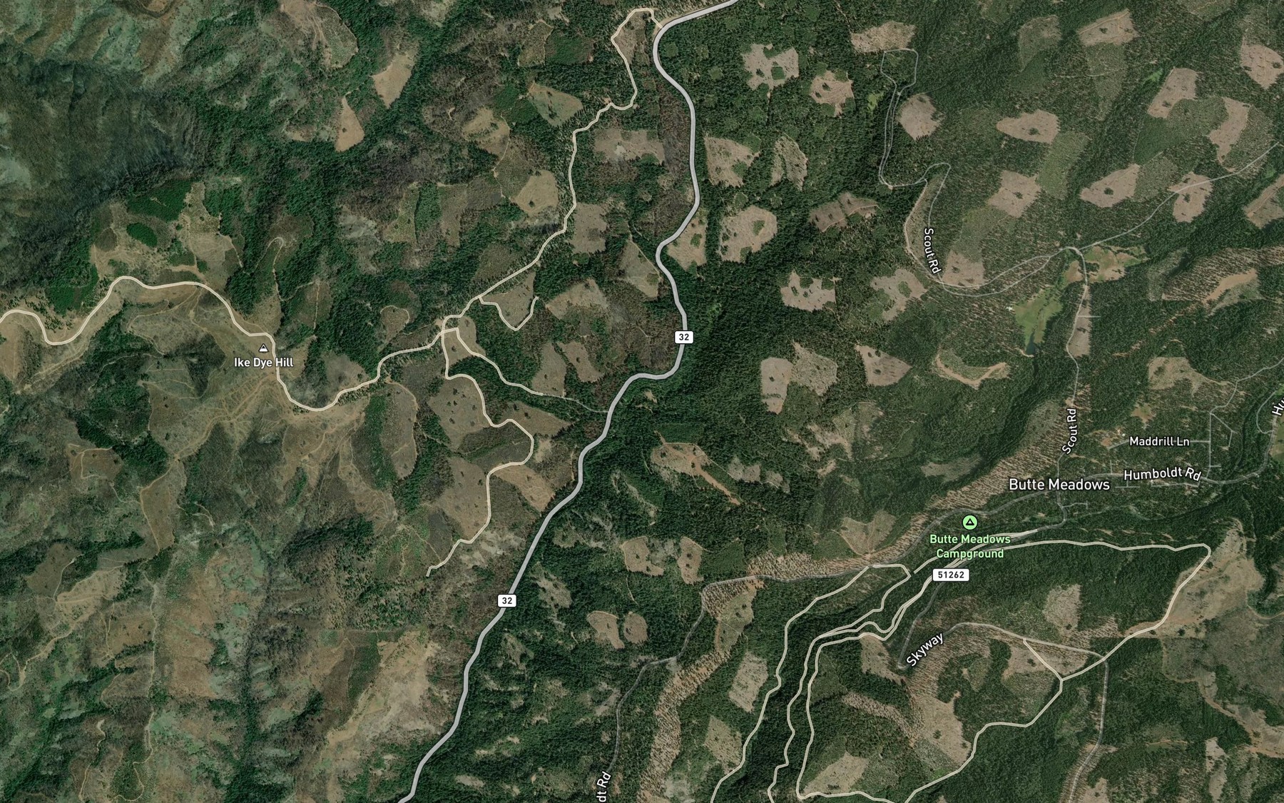 Satellite map of the Soda Springs