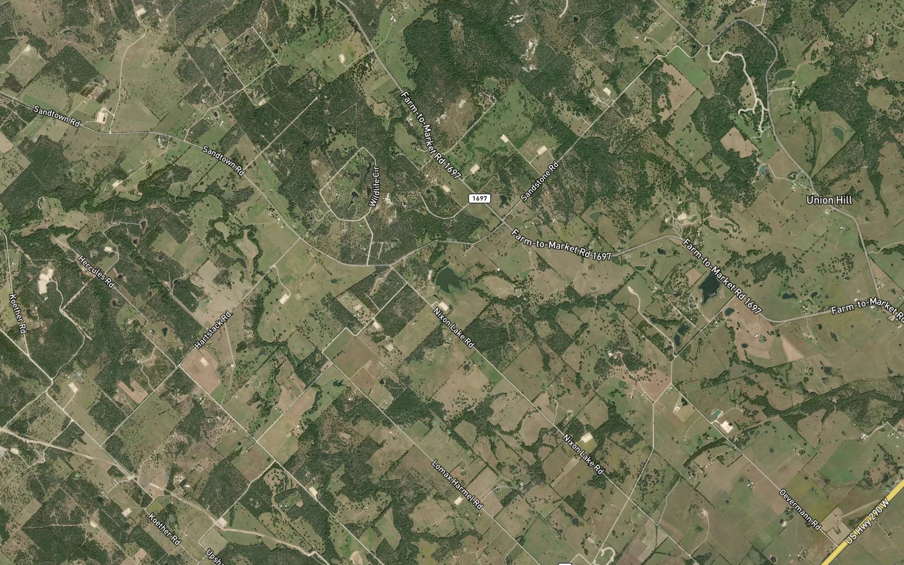 Satellite map of the Nixon Lake