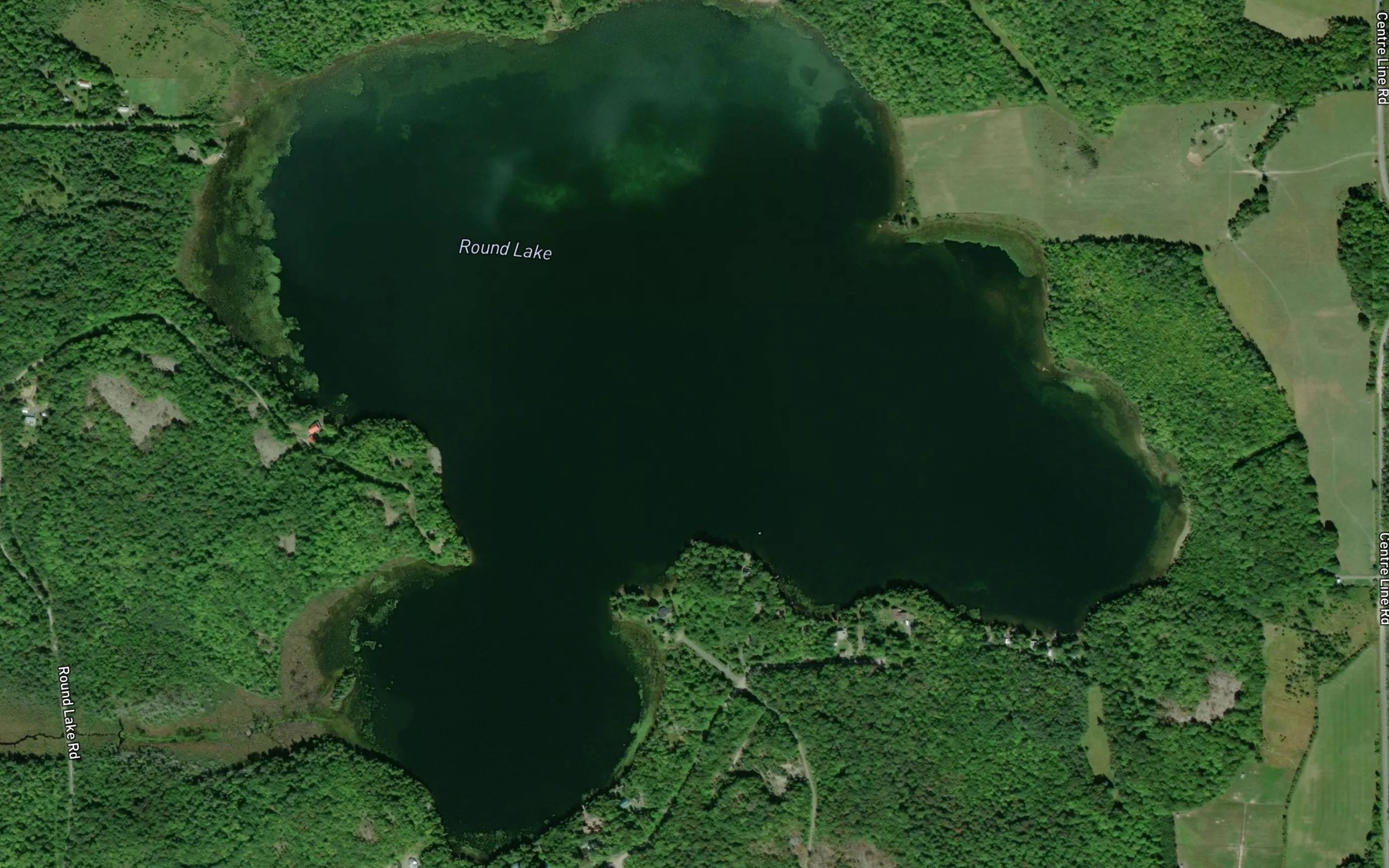 Satellite map of the Round Lake