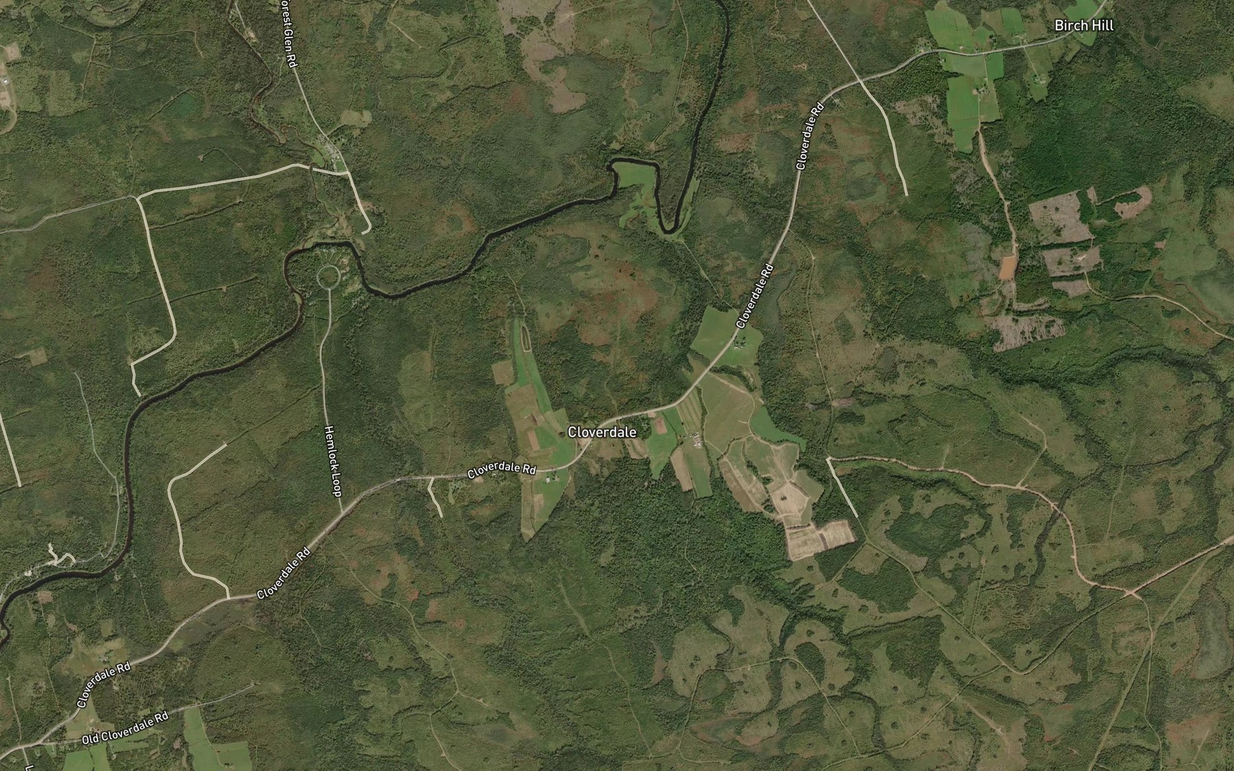 Satellite map of the Johnston Brook