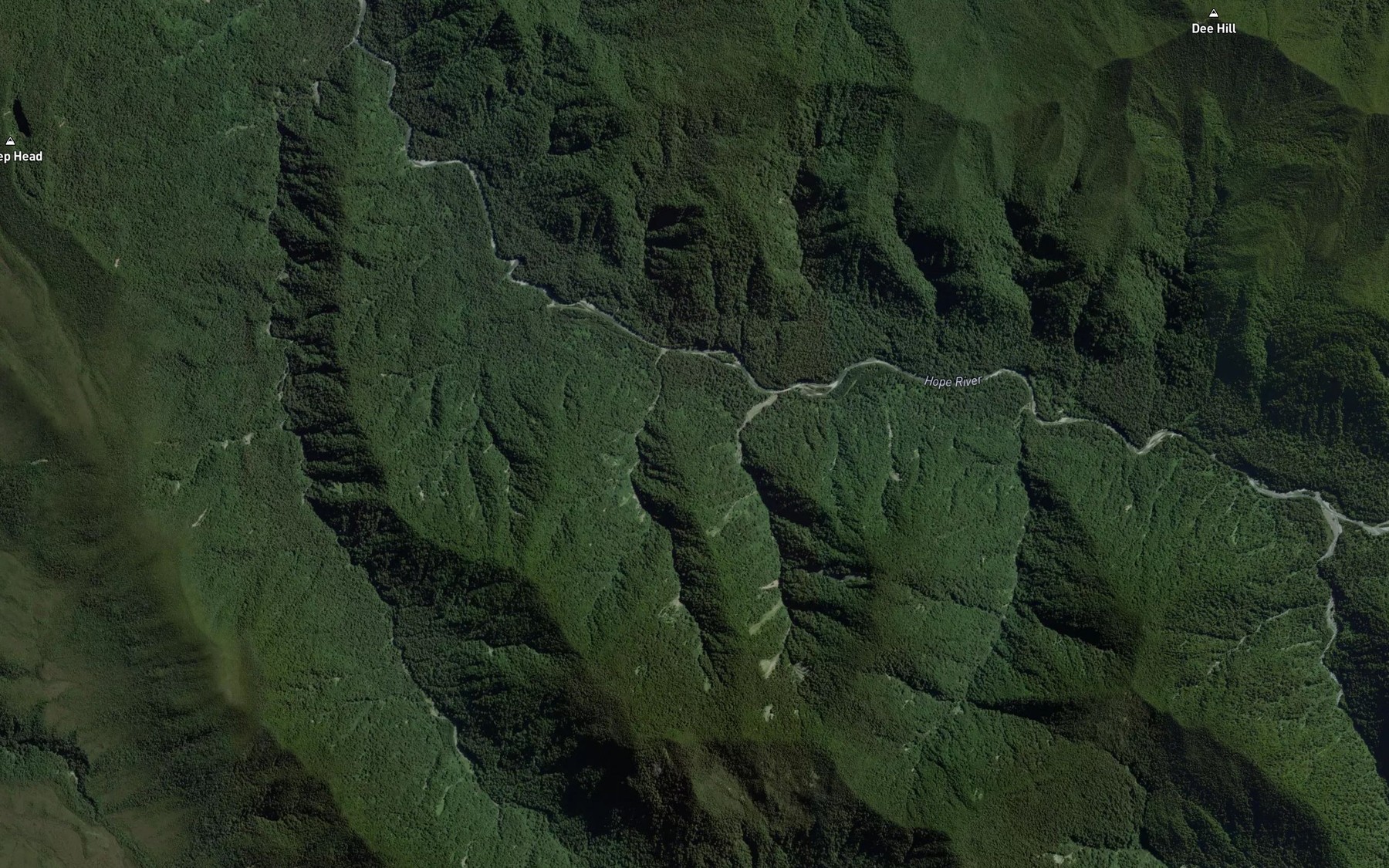 Satellite map of the Bateman Creek