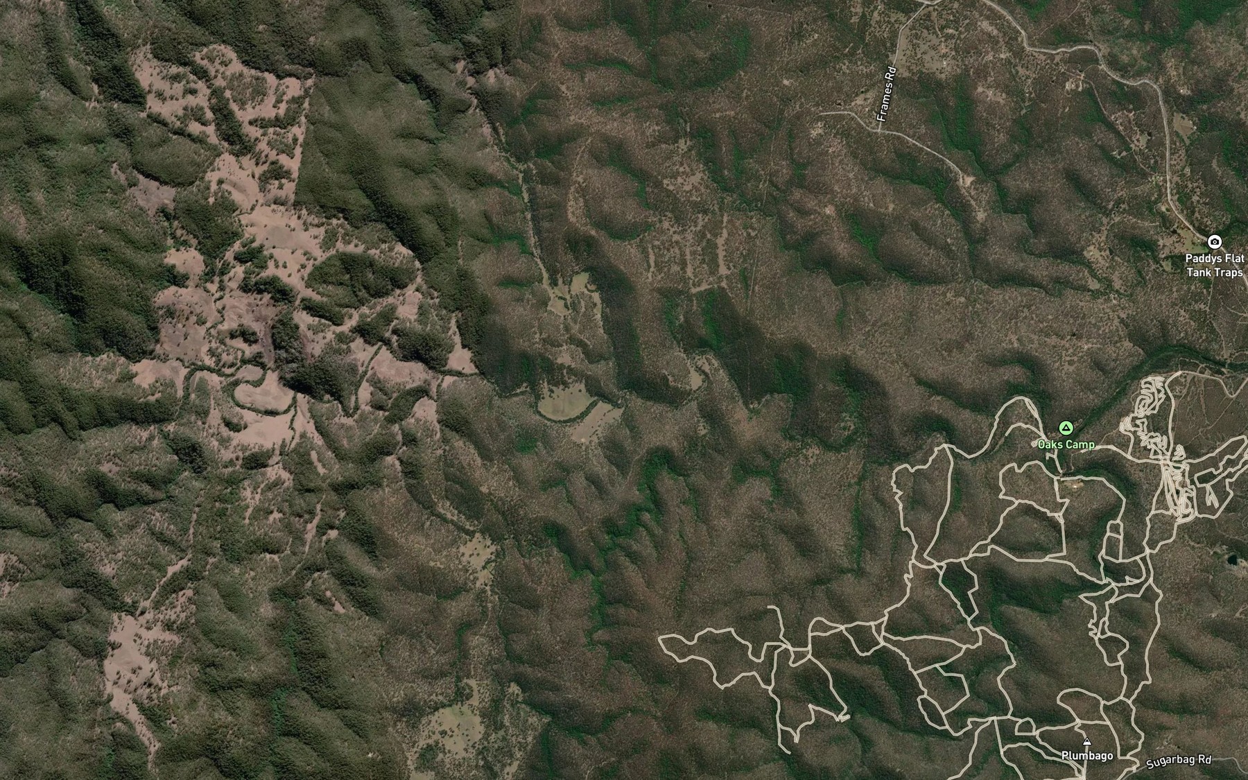 Satellite map of the Jump-up Creek
