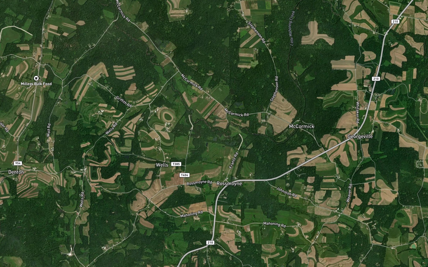 Satellite map of the Ross Run