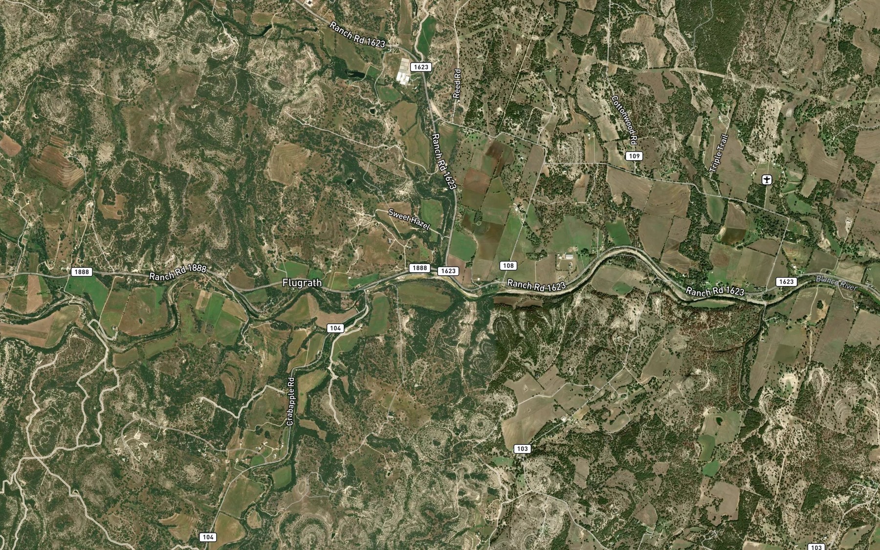 Satellite map of the Big Creek