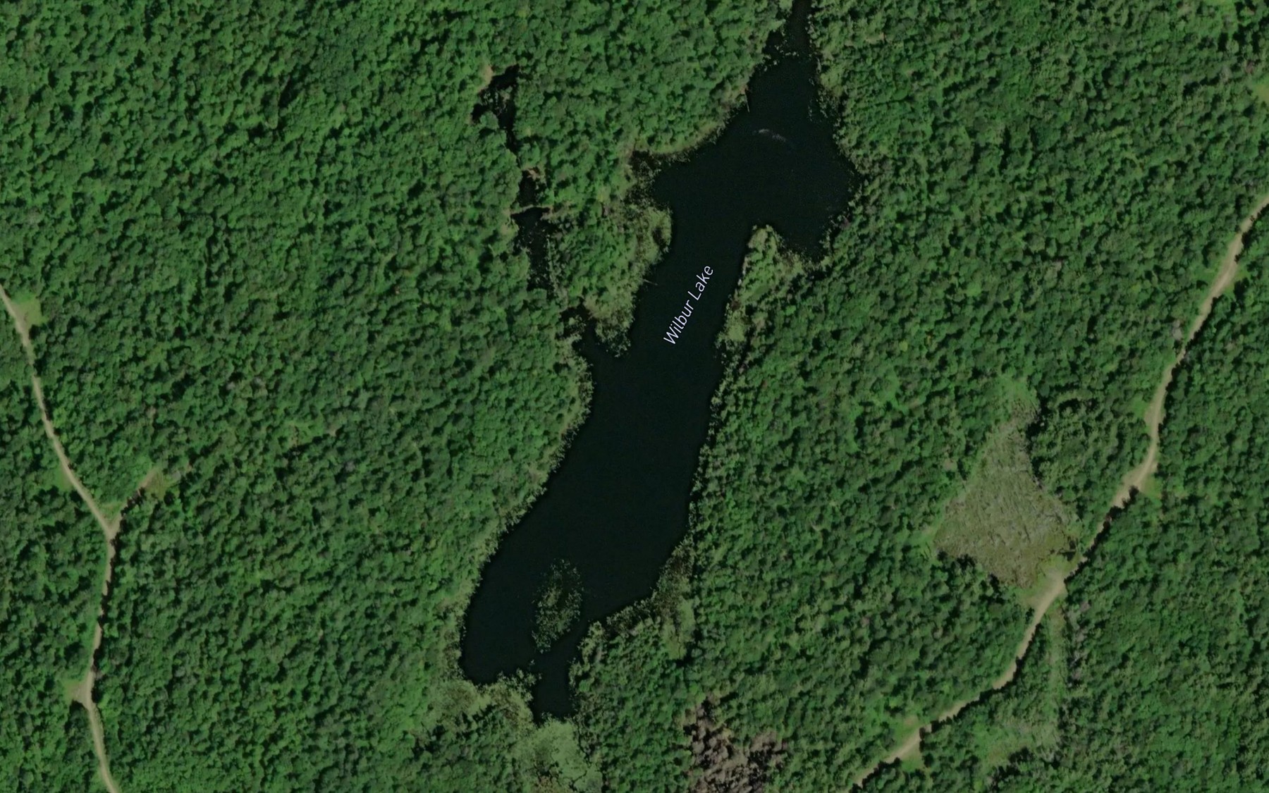 Satellite map of the Wilbur Lake