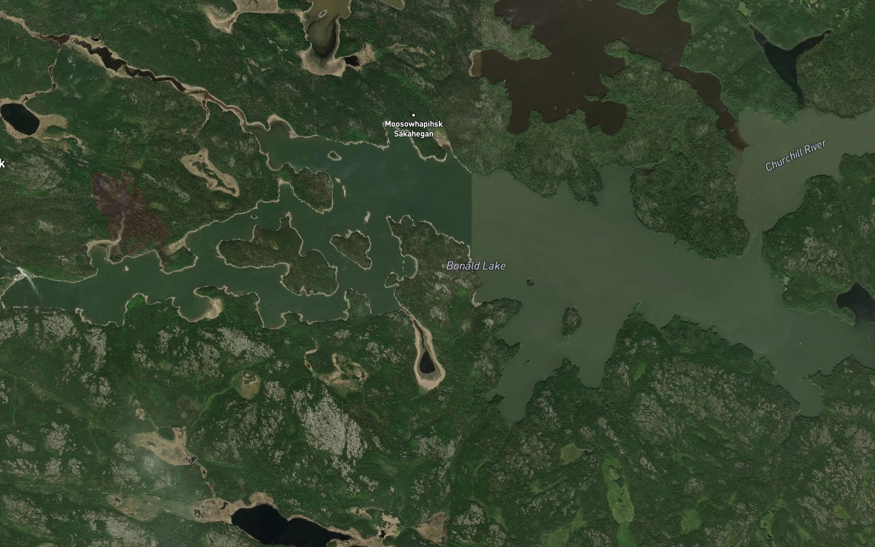 Satellite map of the Bonald Lake