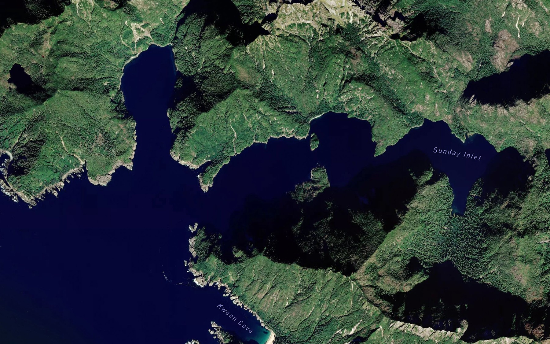 Satellite map of the Sunday Inlet
