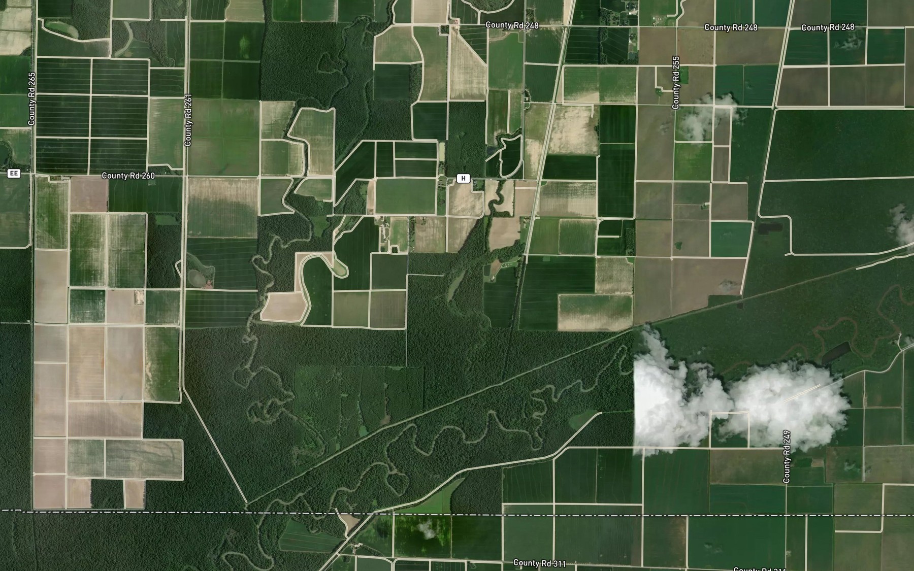 Satellite map of the Allred Lake