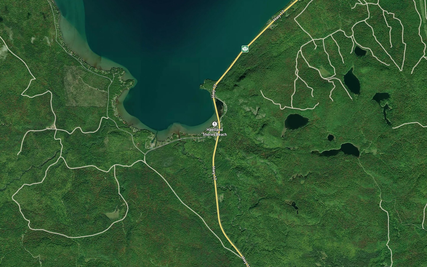 Satellite map of the Stokely Creek