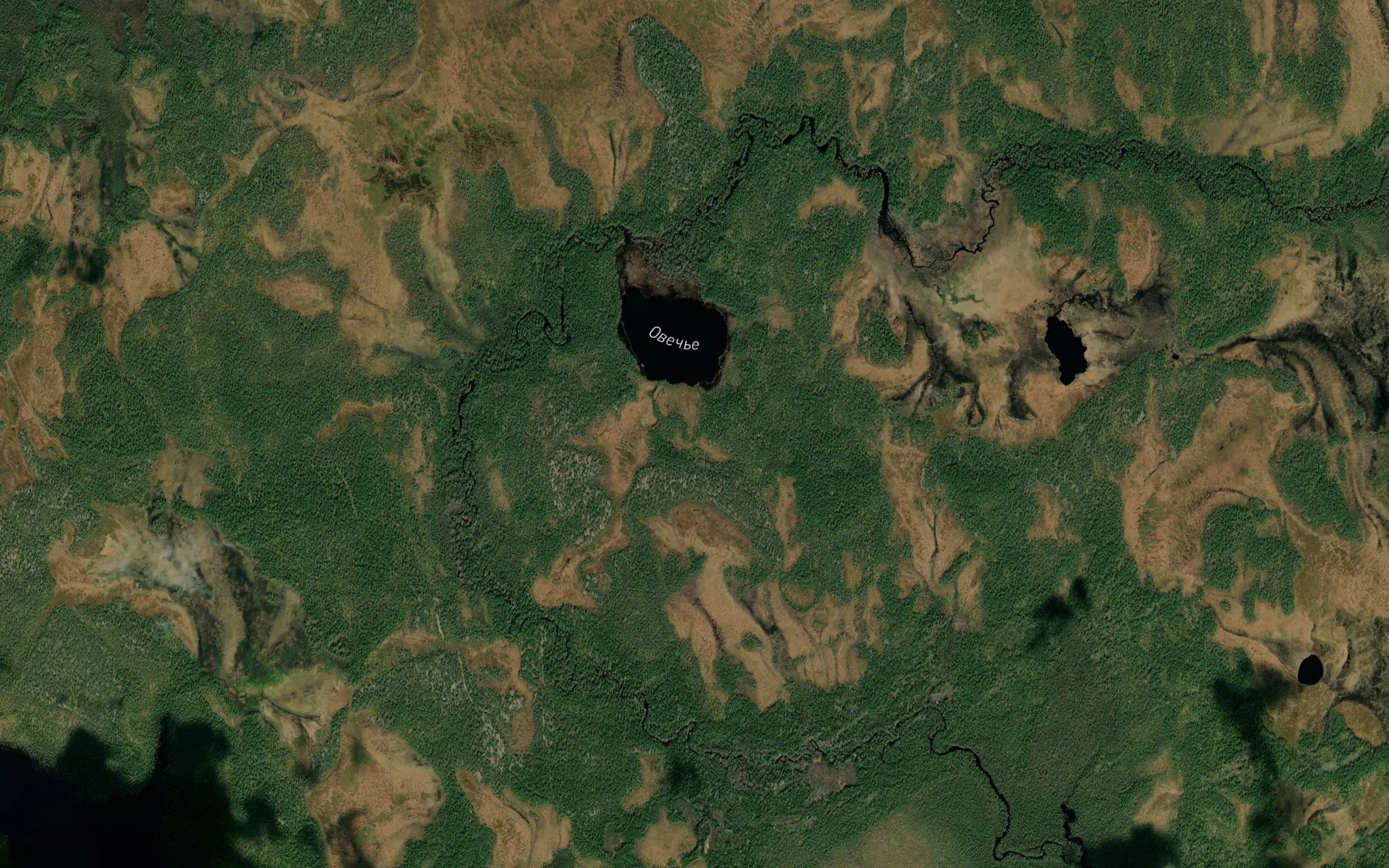 Satellite map of the Ozero Ovech'ye
