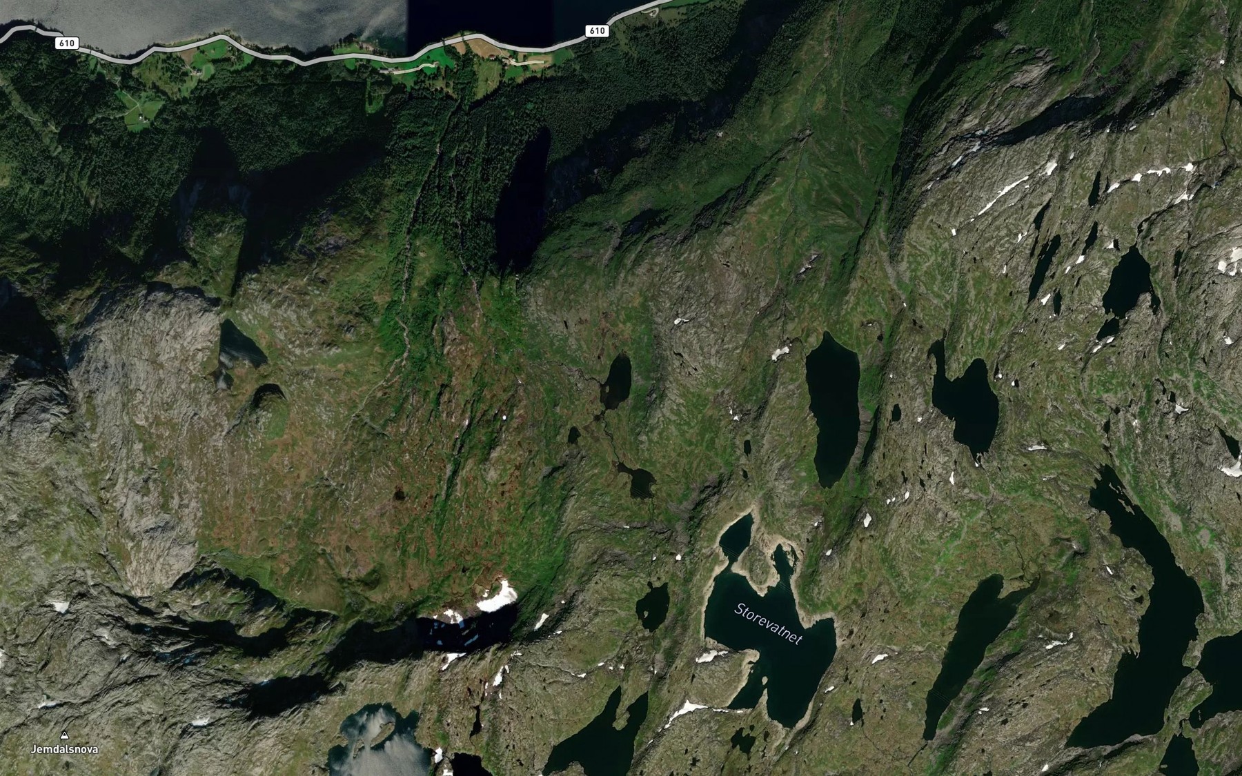 Satellite map of the Storefjellsvatnet