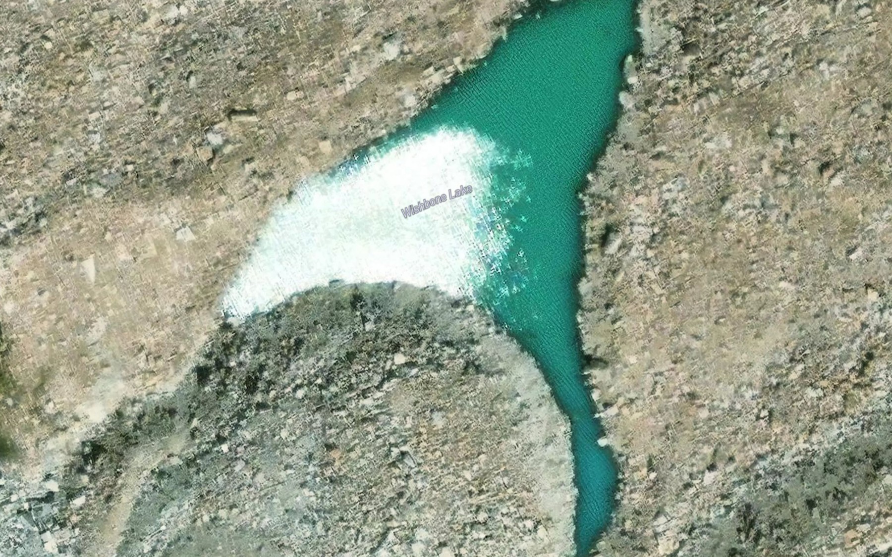 Satellite map of the Wishbone Lake