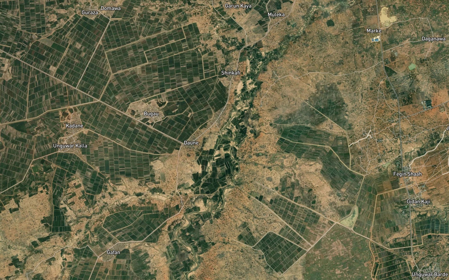 Satellite map of the River Kore