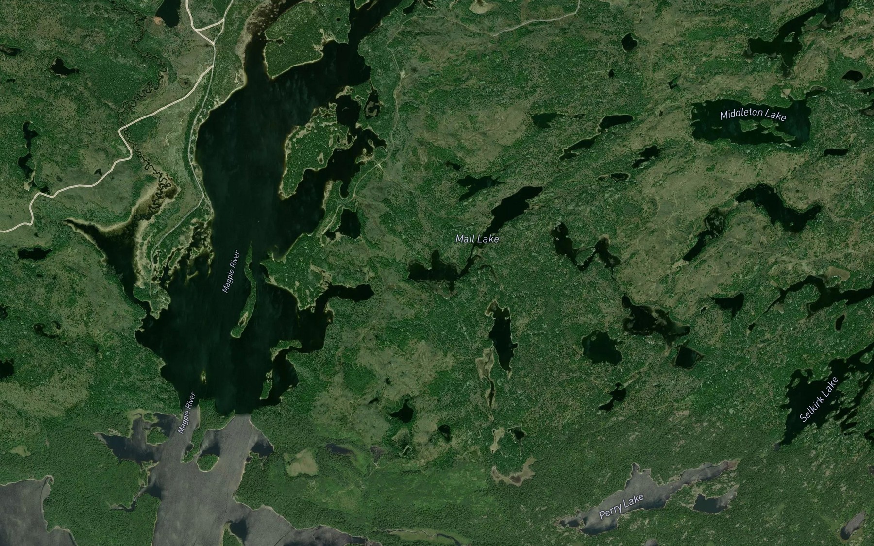 Satellite map of the Irene Lake