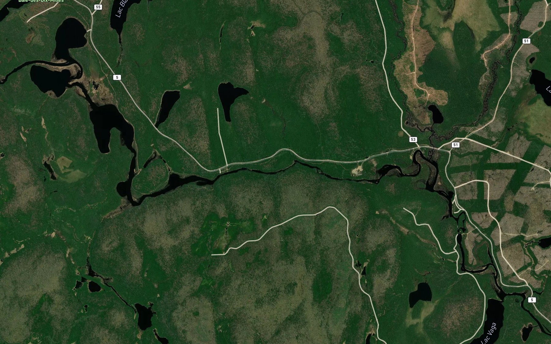 Satellite map of the Rapides Boisvert