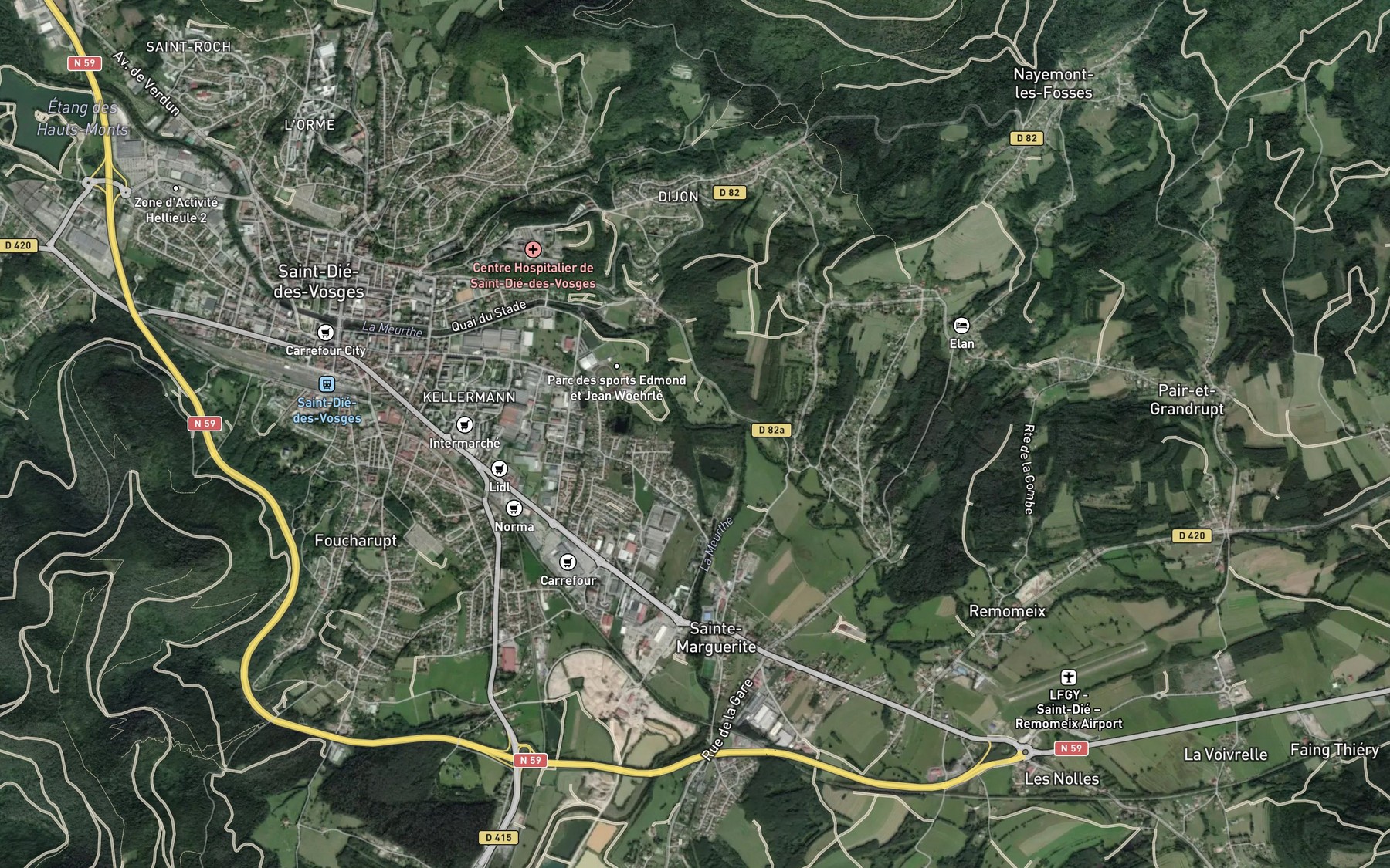 Satellite map of the Fave