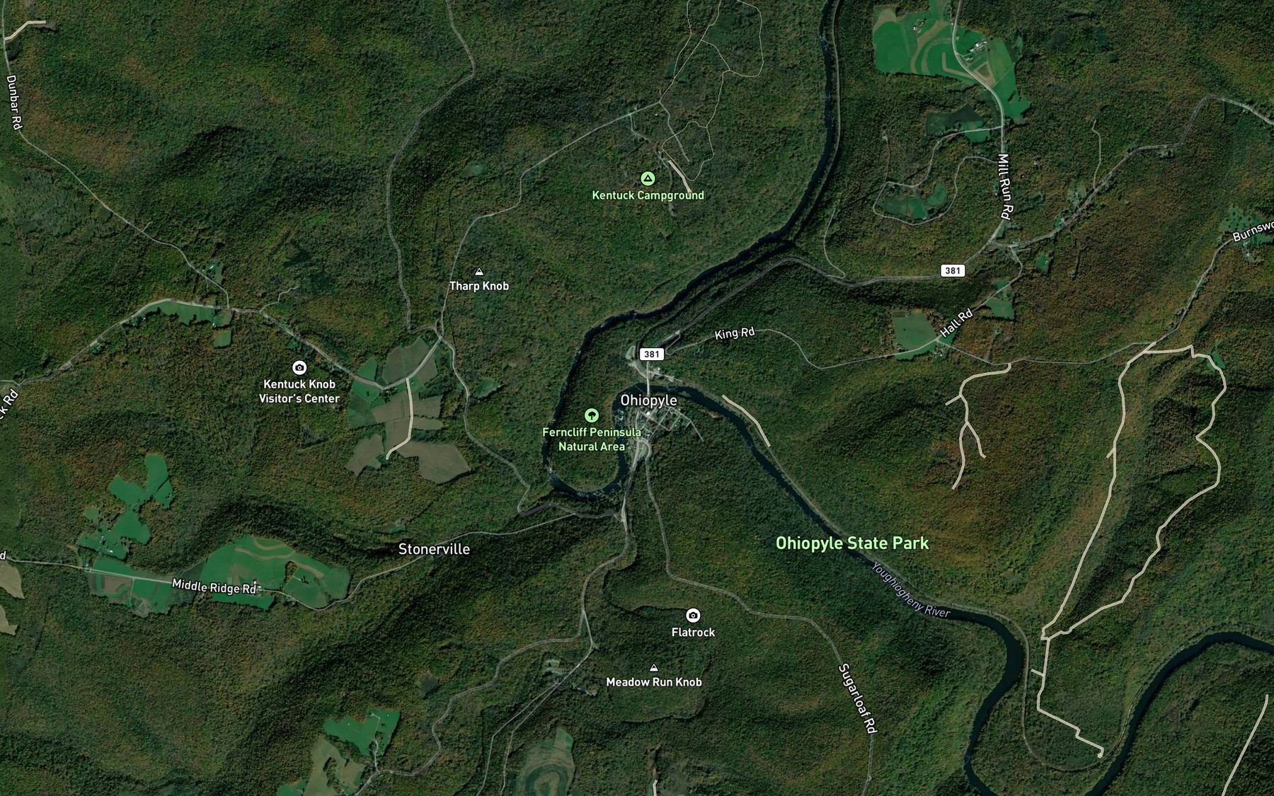 Satellite map of the Horseshoe Bend