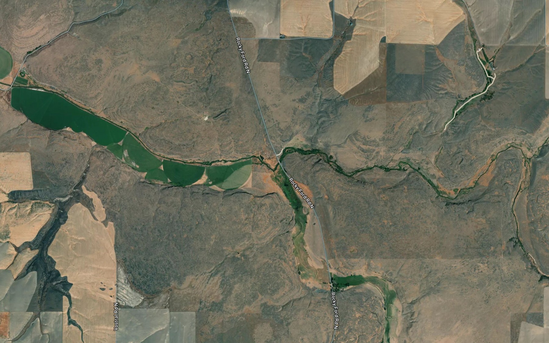 Satellite map of the South Fork Crab Creek