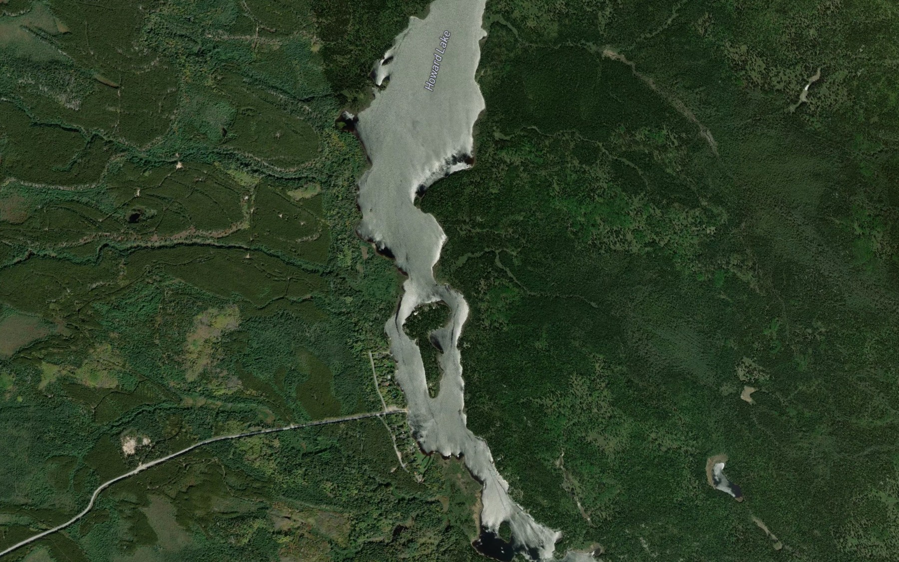 Satellite map of the Howard Lake