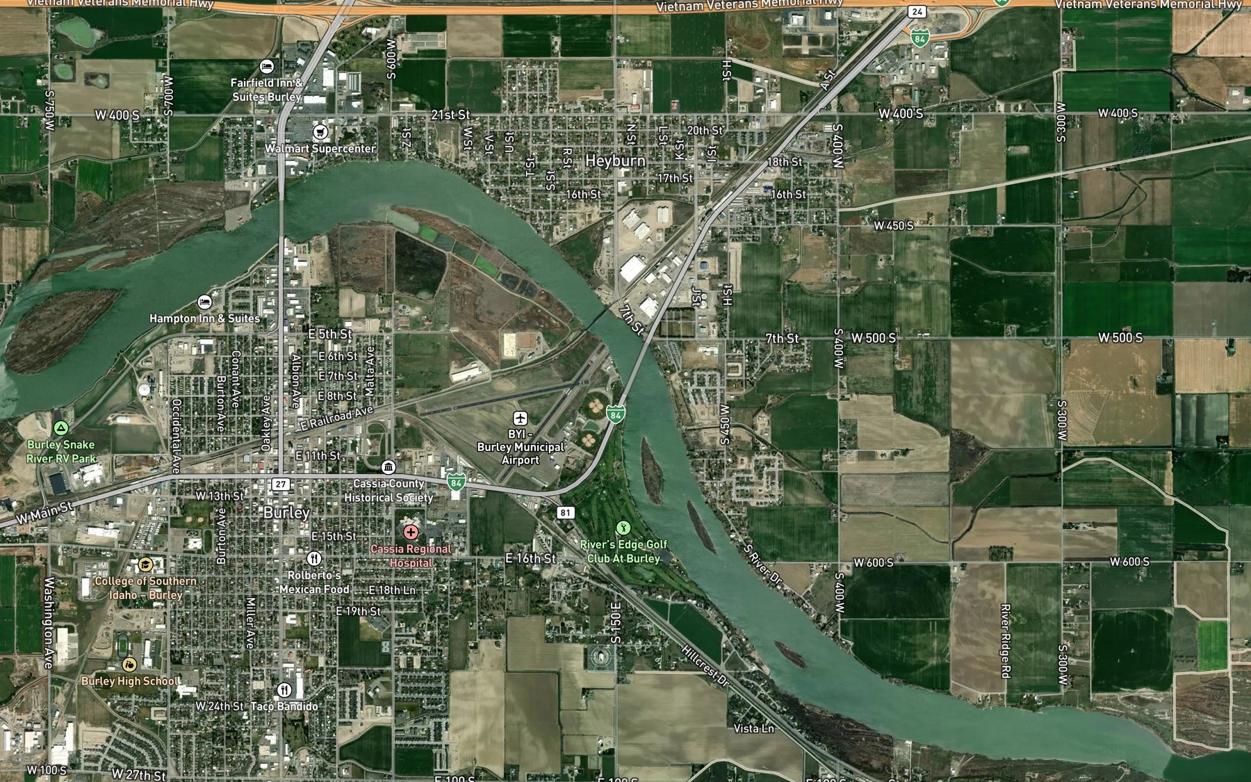 Satellite map of the Goose Creek