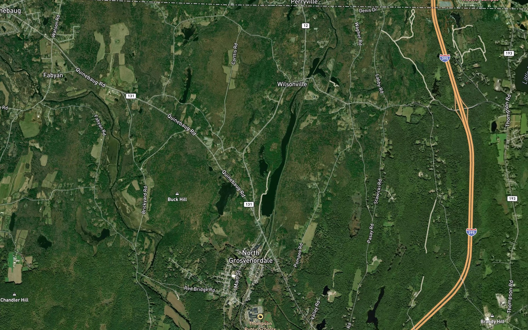 Satellite map of the Lily Pond