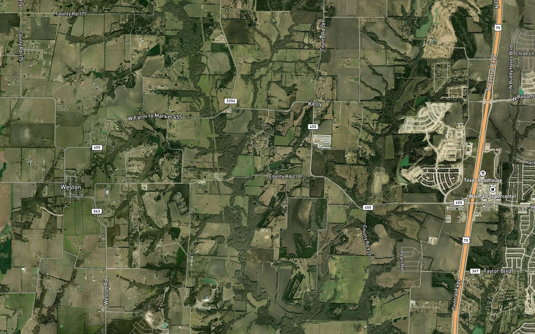 Satellite map of the Soil Conservation Service Site 32a Reservoir