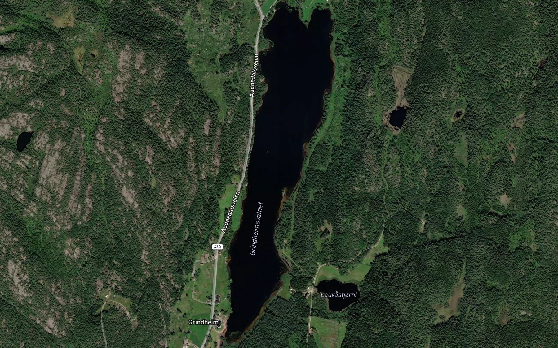 Satellite map of the Grindheimsvatnet