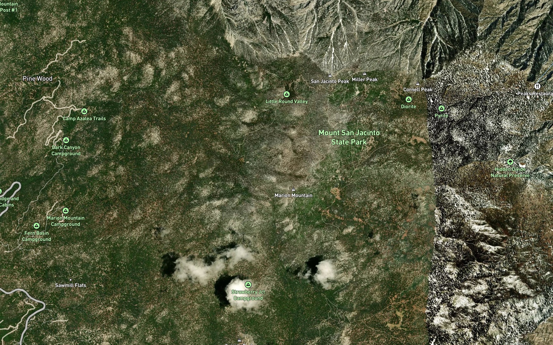 Satellite map of the Deer Springs