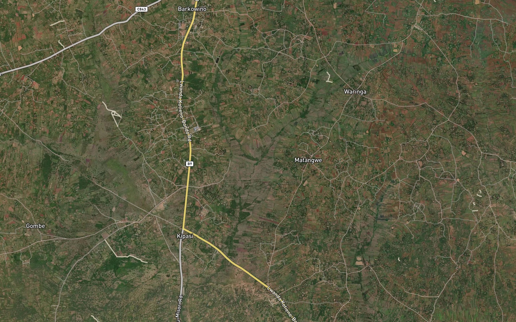 Satellite map of the Nyakesi